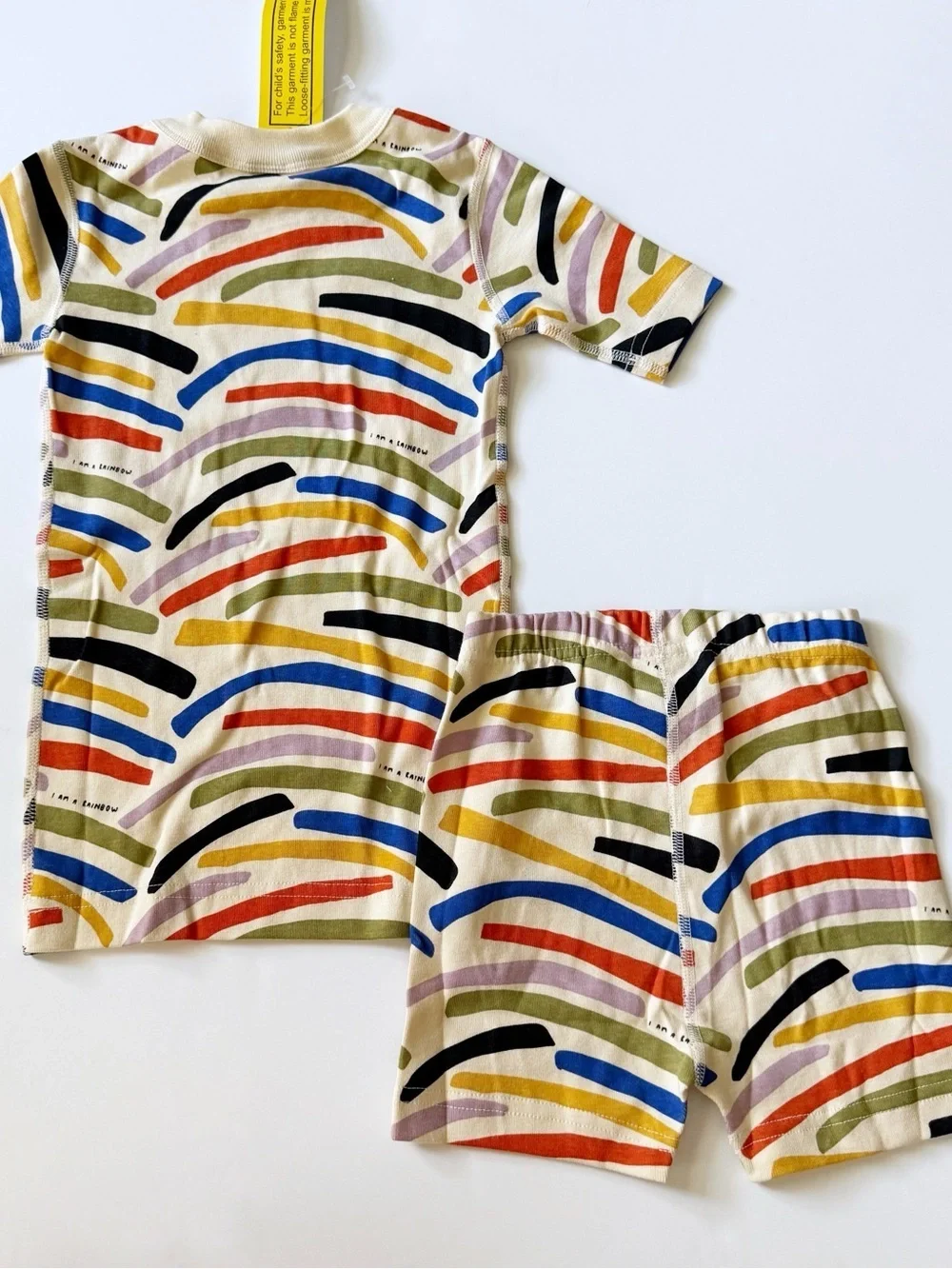 Hanna Andersson Kids Short John Rainbow Pajama Set 4T 5T 6-7 years